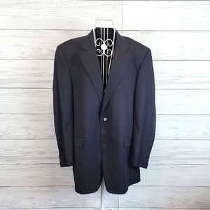 Jack Victor Classic Vintage Men's Suit Blazer- Dark Slate Grey Size 48 XL